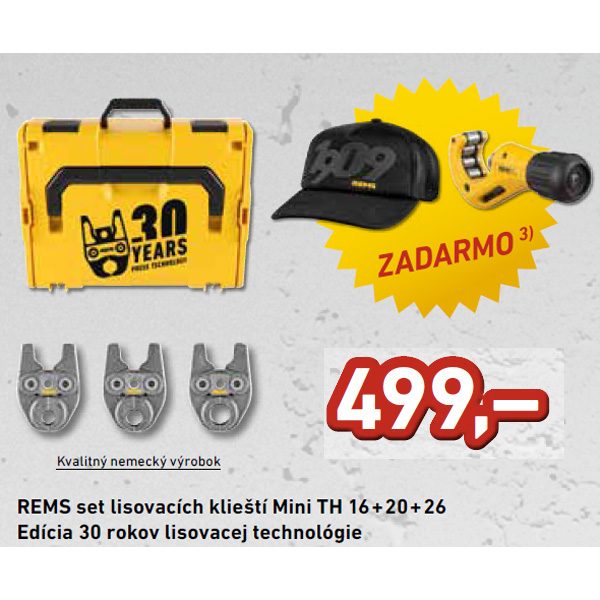REMS Sada 3ks lisovacích čeľustí Mini v kufri L-Boxx