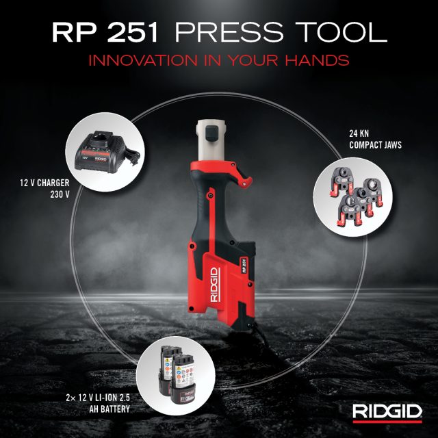 RIDGID Mini Lisovacie kliešte RP 251 + 3x čeľuste V15+22+28
