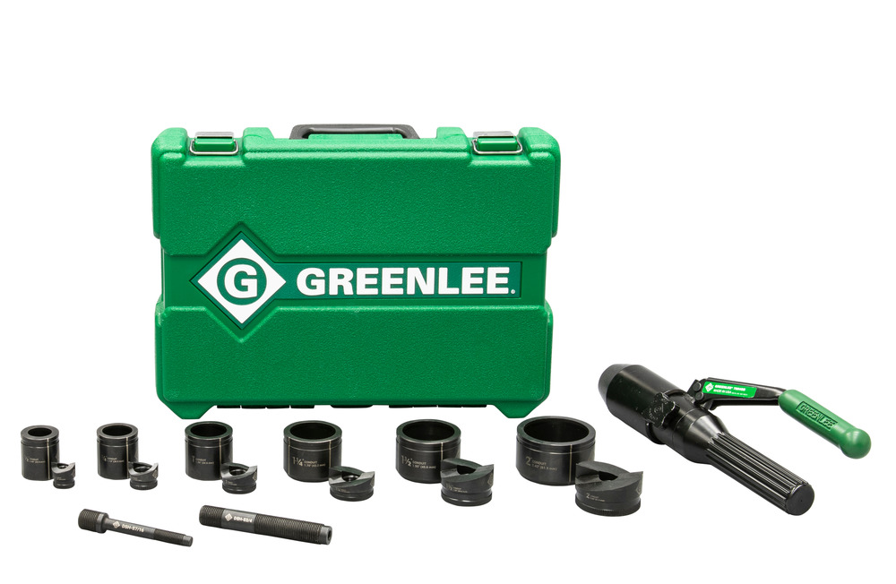 Greenlee Quick Draw 7804E ruční hydraulický děrovač + děrovací hlavy